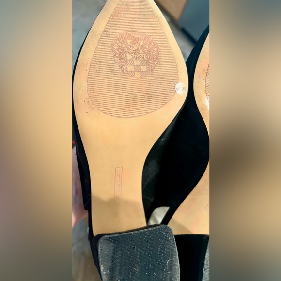 Vince Camuto Elegant Black Suede Slingback Heels - Picture 4 of 7